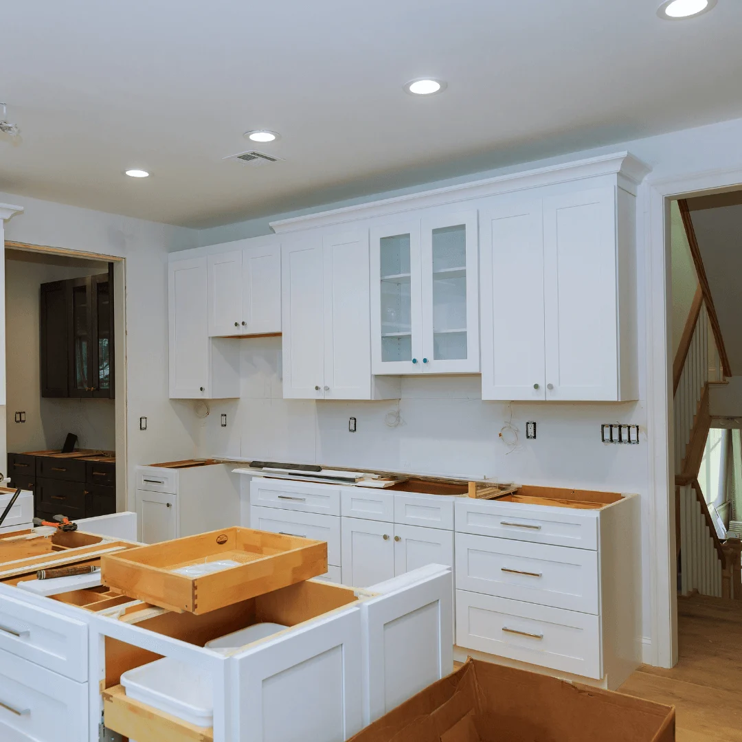 Minimal Ceiling Design with Recessed Lights and White Finish