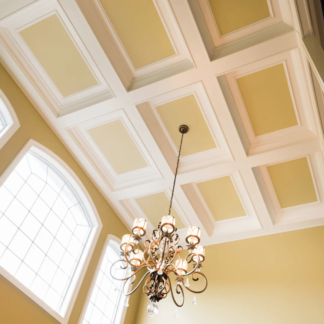 False Ceiling with Floral Cutwork and Ambient Glow