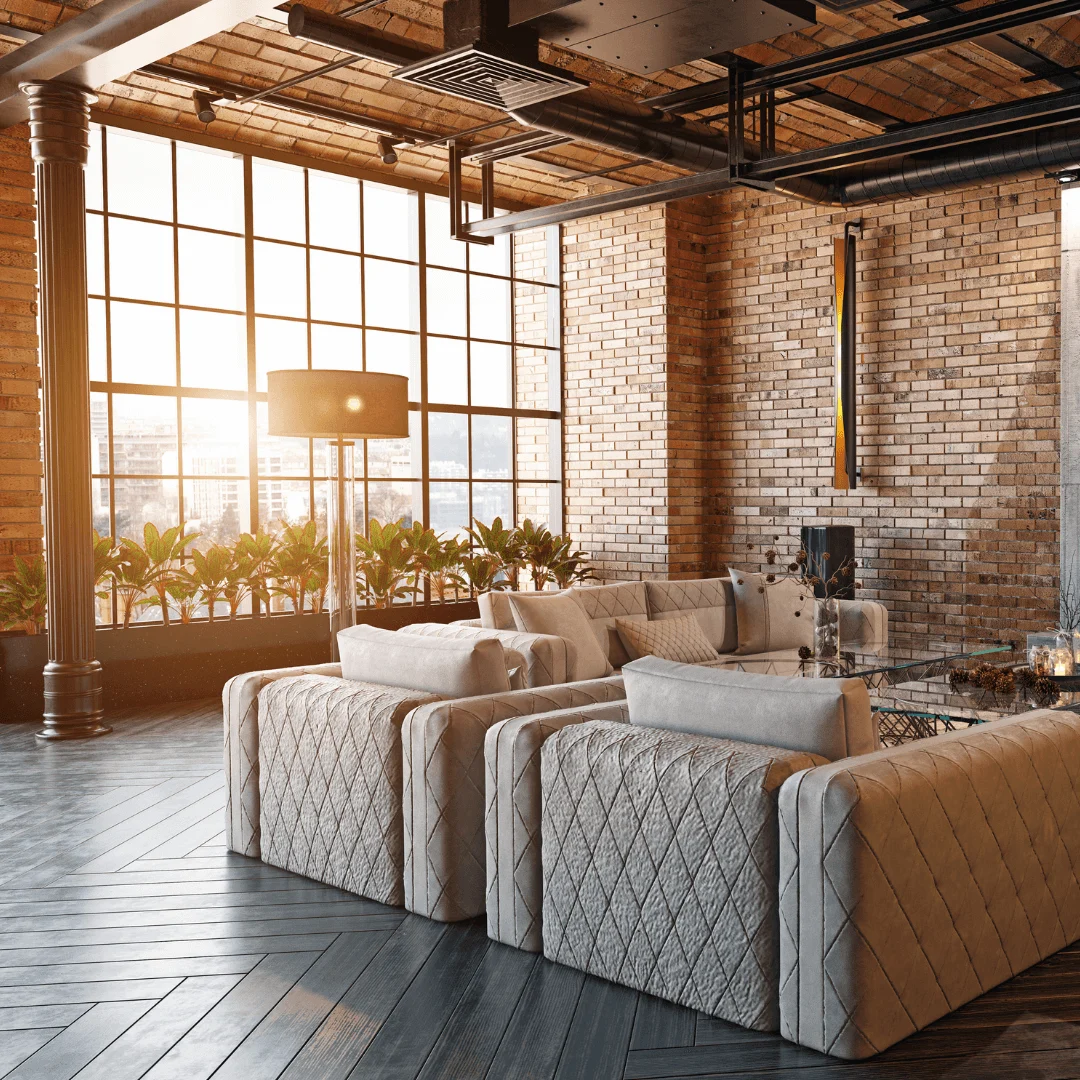 Fusion Living Room with Neutral Sofa and Ethnic Pillows