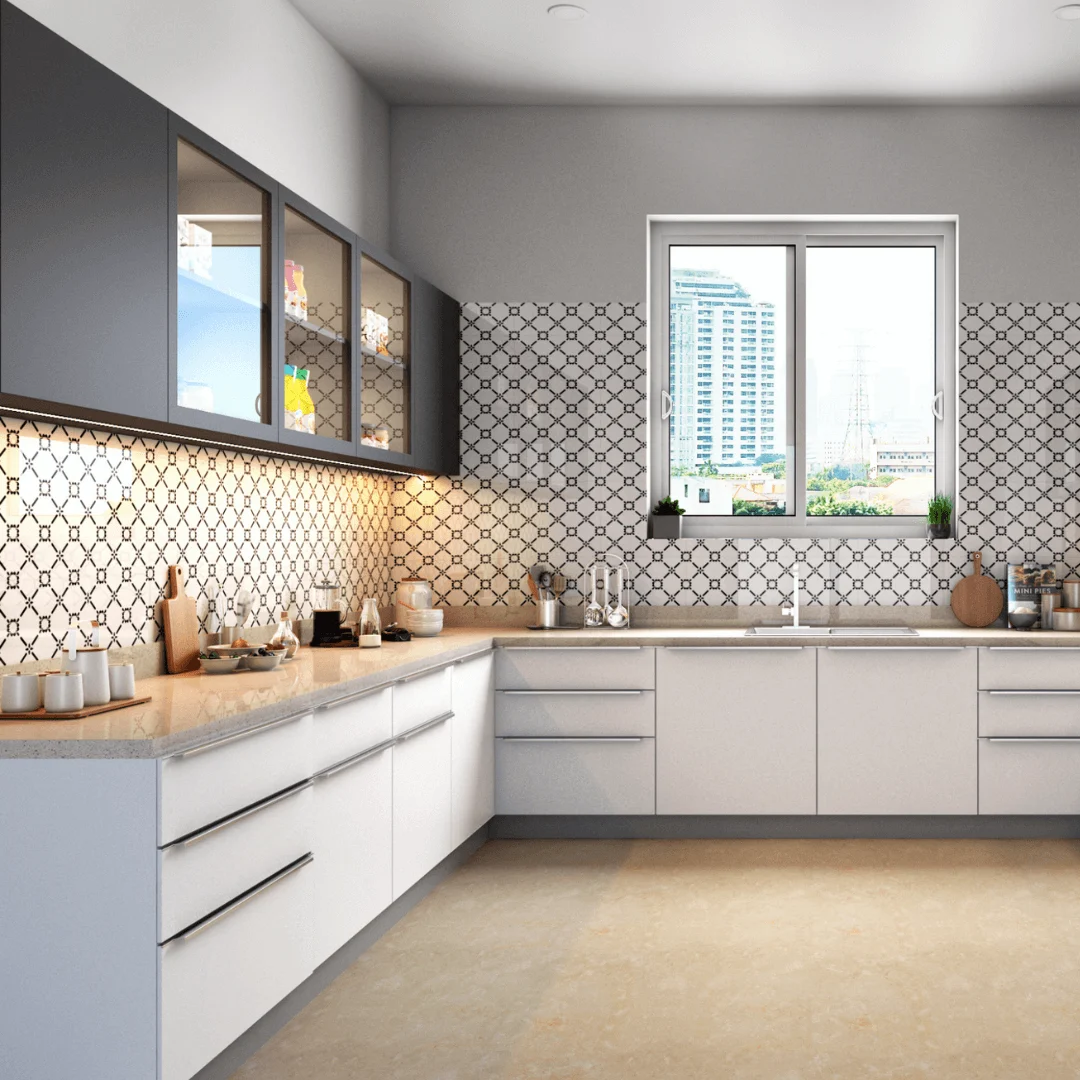 Modern modular kitchen interior designed in Bangalore by Perfect Space Design Studio